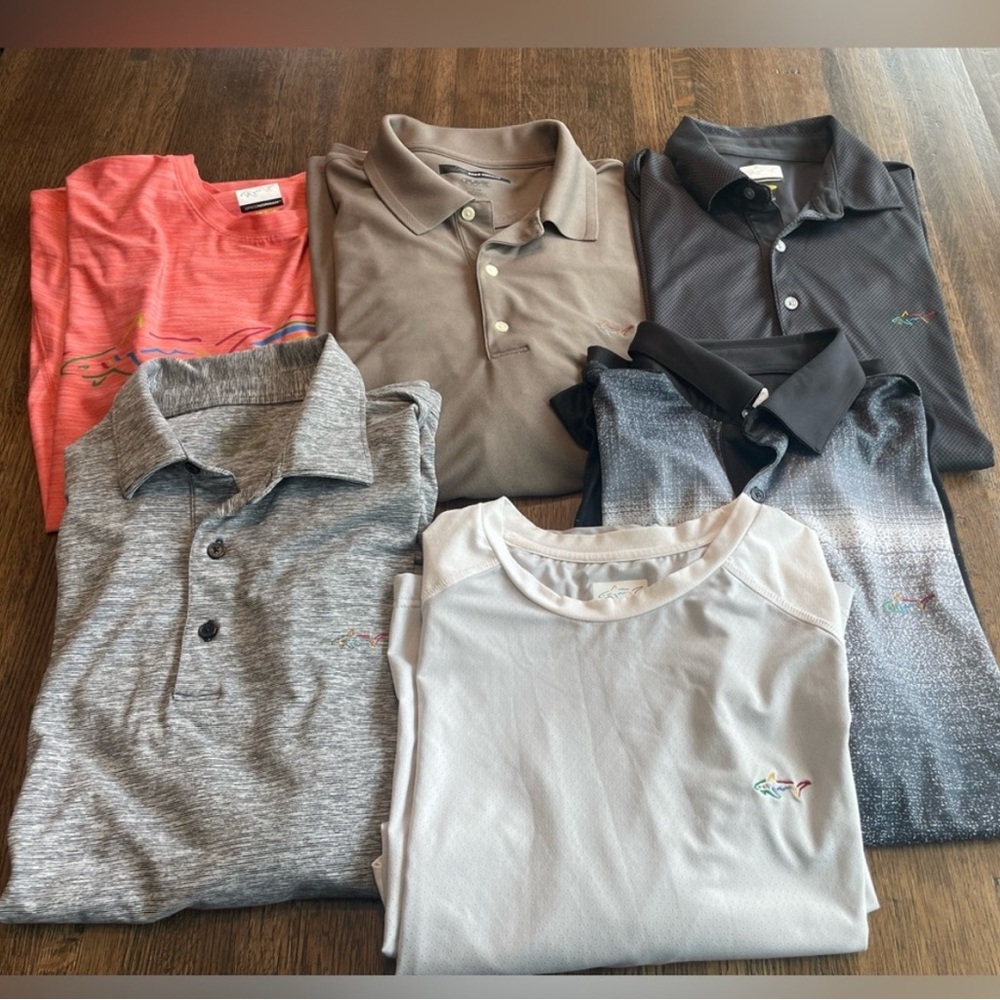 6 Greg Norman Shirts - size Large